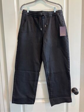 NYDJ Relaxed Drawstring Pants Washed Black Petite Medium 29” Inseam NWT
